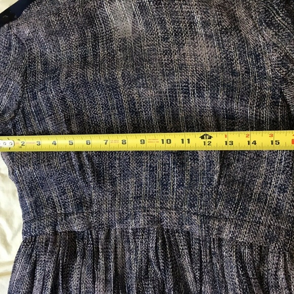 REBECCA TAYLOR Purple Linen Mix Media LS Dress - Picture 8 of 8